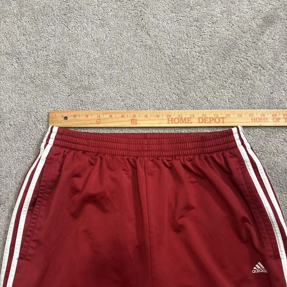 Vintage Adidas Tear Away Pants Mens XL Red White 3 Stripe Track Y2K 2000s